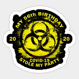 56th Birthday Quarantine Sticker